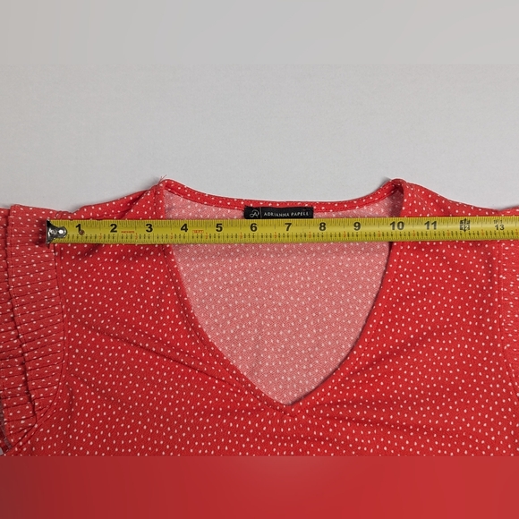 Adriana Papell Polka Dot Pleated sleeve Women's Size Small Top - Picture 6 of 9